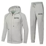 hugo boss tracksuit jacket embroidery boss hoodie gray